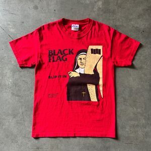 Vintage 2000s Y2K Black Flag Slip It In Nun Punk Band SST T-Shirt Small Red